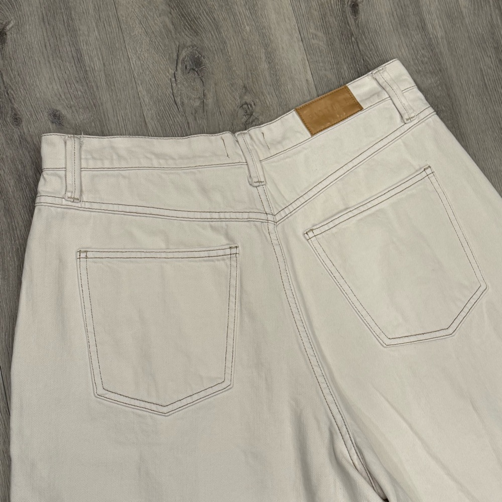 Pistola Women's NOVA White Denim Pleated High Rise Relaxed Fit Bermuda Shorts - Picture 6 of 8